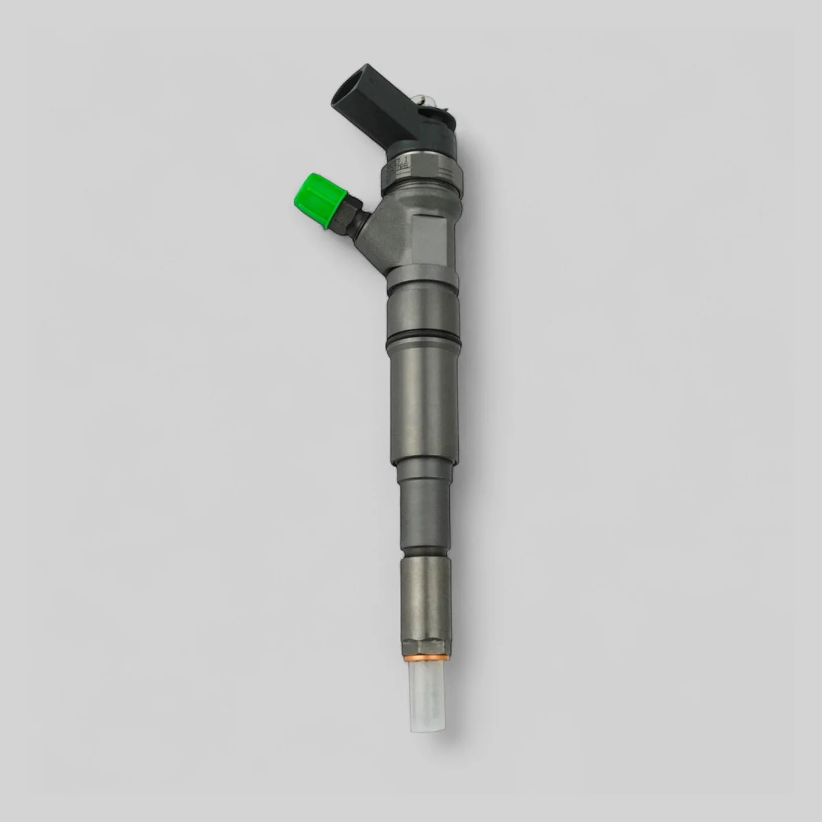 Remanufactured Bosch 0445110209 BMW diesel injector standing side view