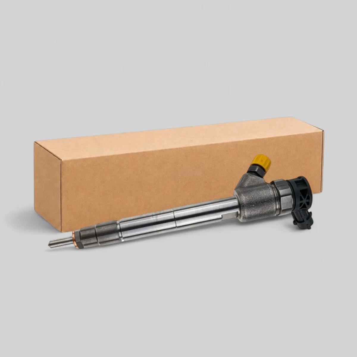 Bosch 0445110955 PSA/Ford 1.5 BlueHDi/EcoBlue common rail diesel injector standing with packaging box