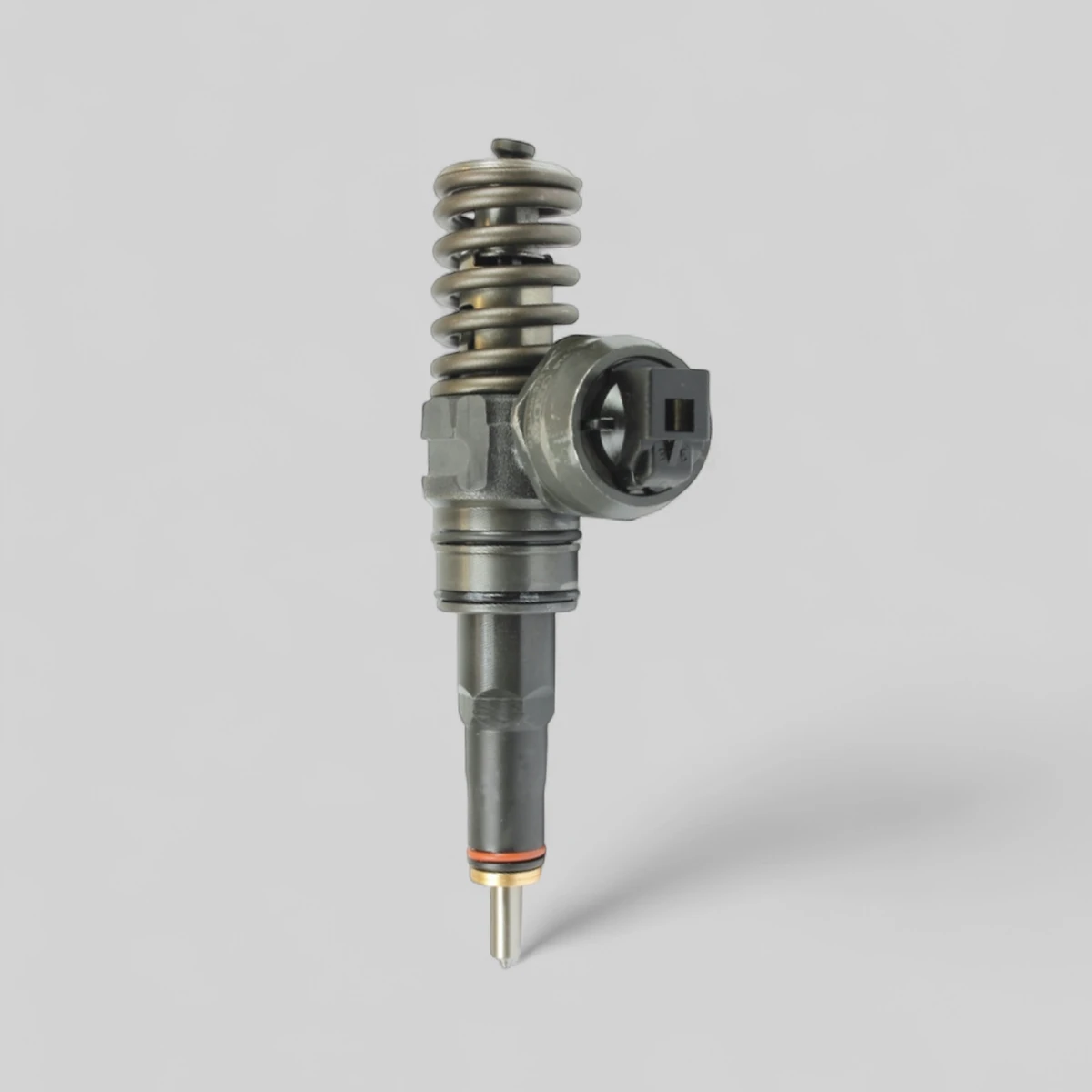 Remanufactured Bosch 038130073BN diesel injector — standing side view