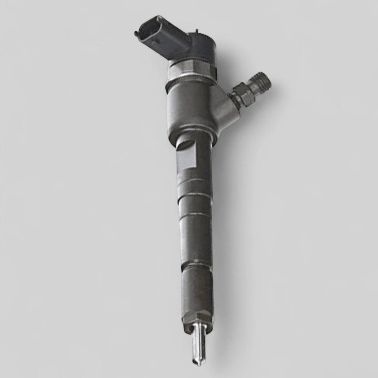 Genuine Bosch 0445110183 remanufactured diesel injector for Vauxhall Opel Fiat 1.3 CDTi Multijet — full standing view