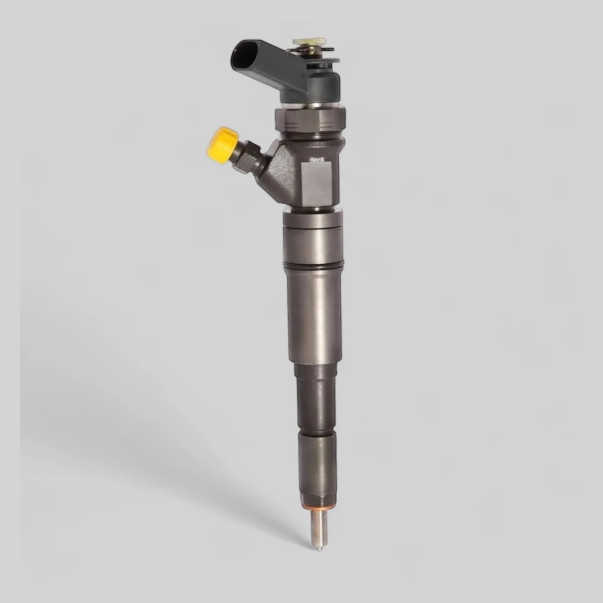 Remanufactured Bosch 0445110216 diesel injector — standing side view