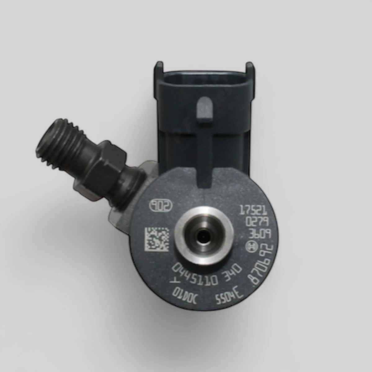 Remanufactured Bosch 0445110340 diesel injector — part number close-up