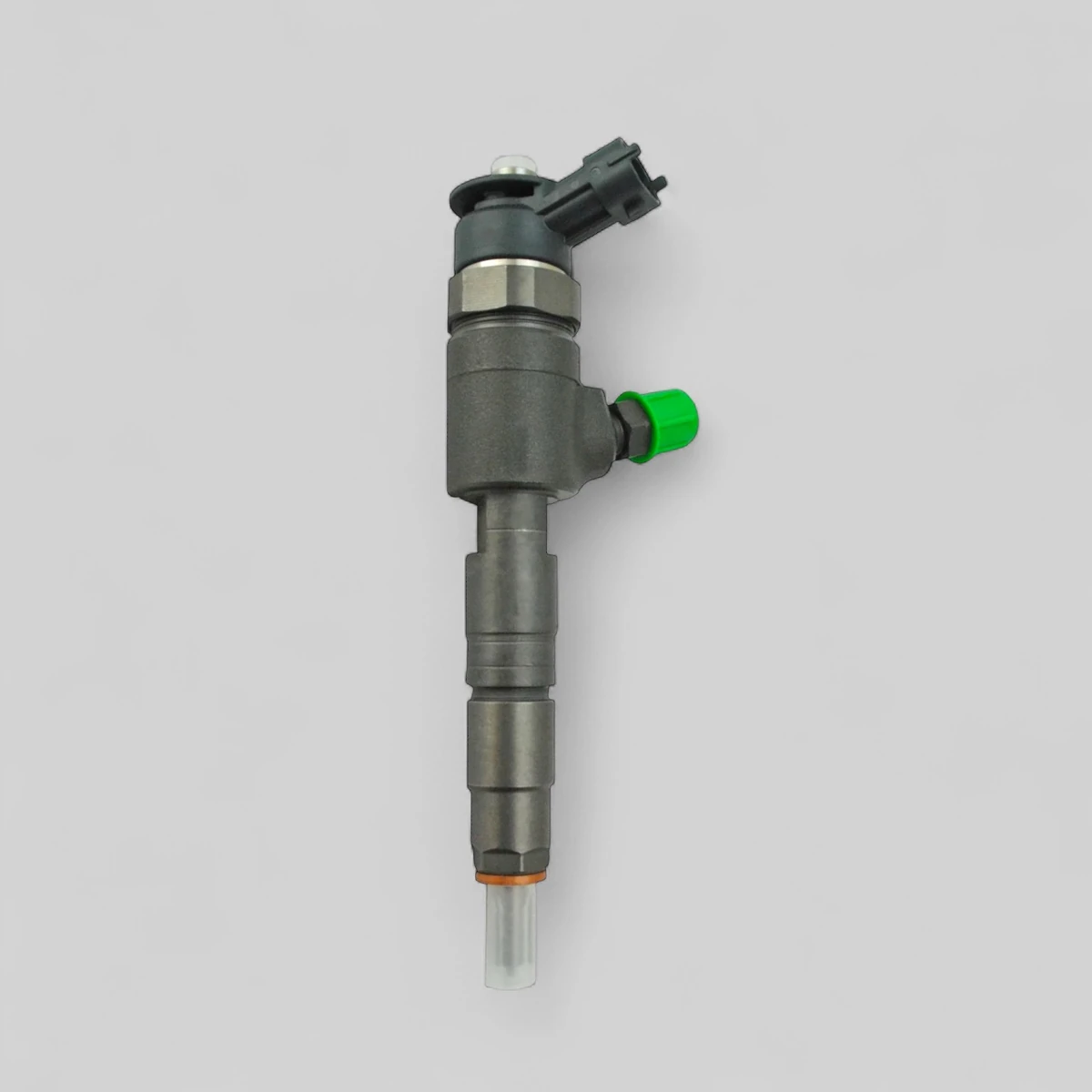 Remanufactured Bosch 0445110340 diesel injector — standing side view
