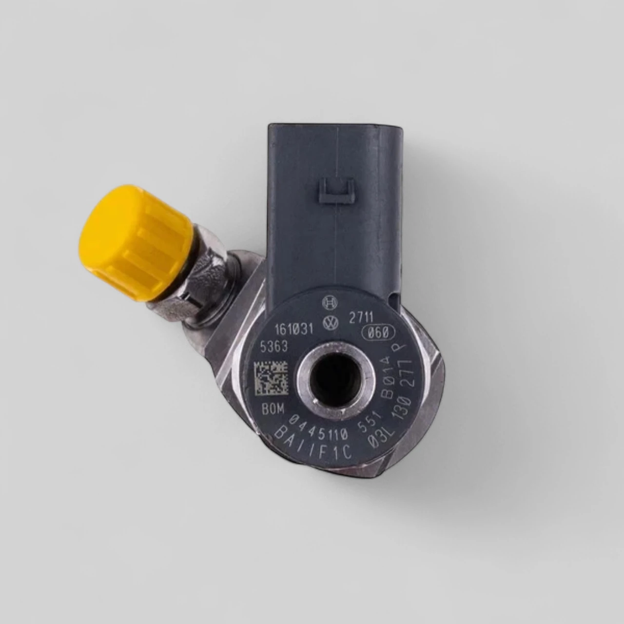 Close-up of Bosch 0445110551 part number marking with VW OE 03L130277P