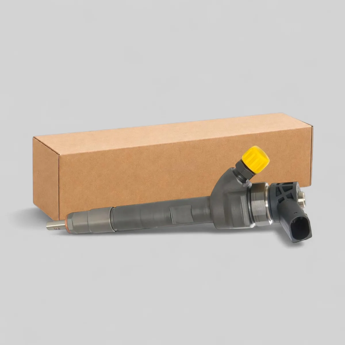 Bosch 0445110616 BMW N47/N57 2.0–3.0d common rail diesel injector standing with packaging box