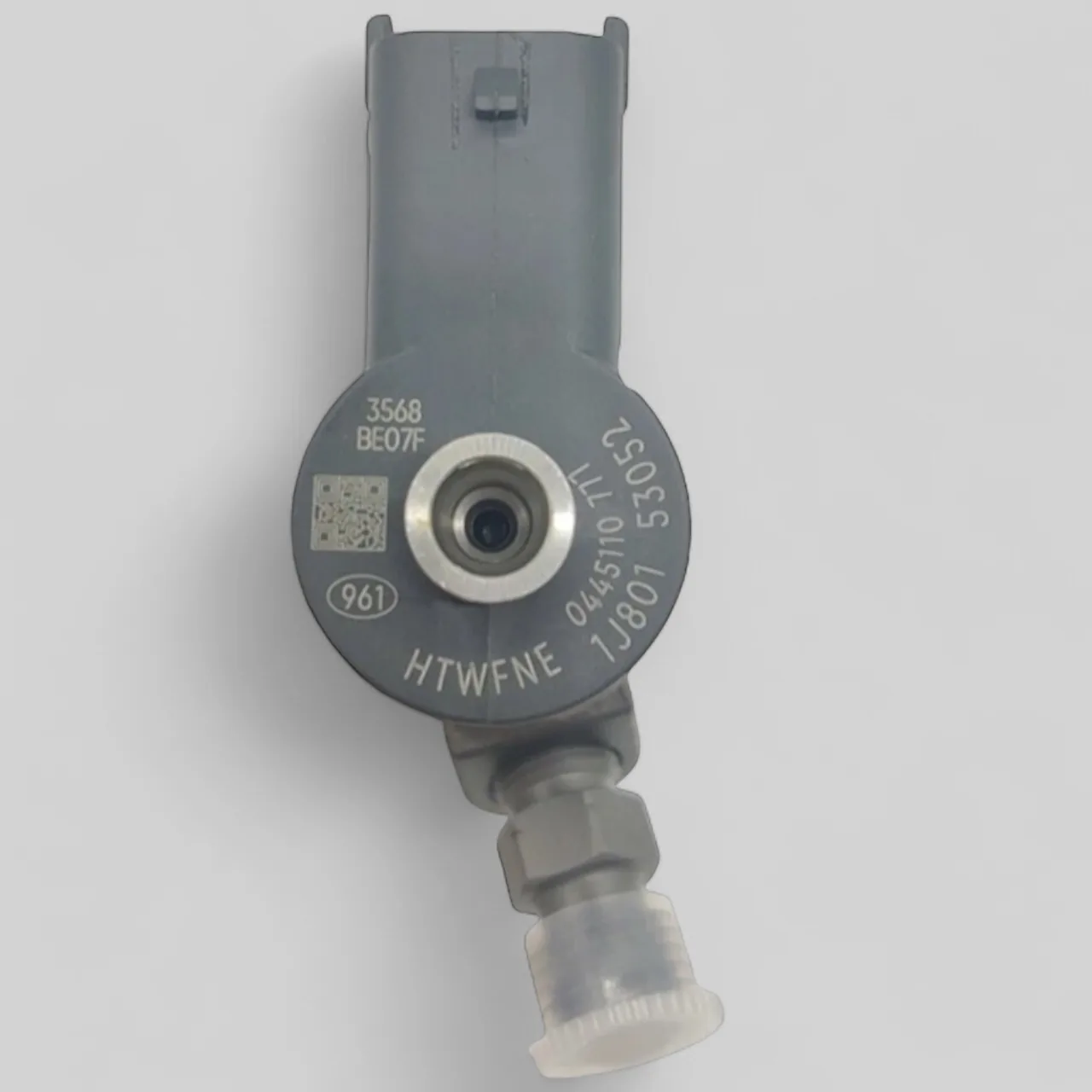 Close-up of Bosch 0445110777 part number marking with Kubota OE 1J801 53052