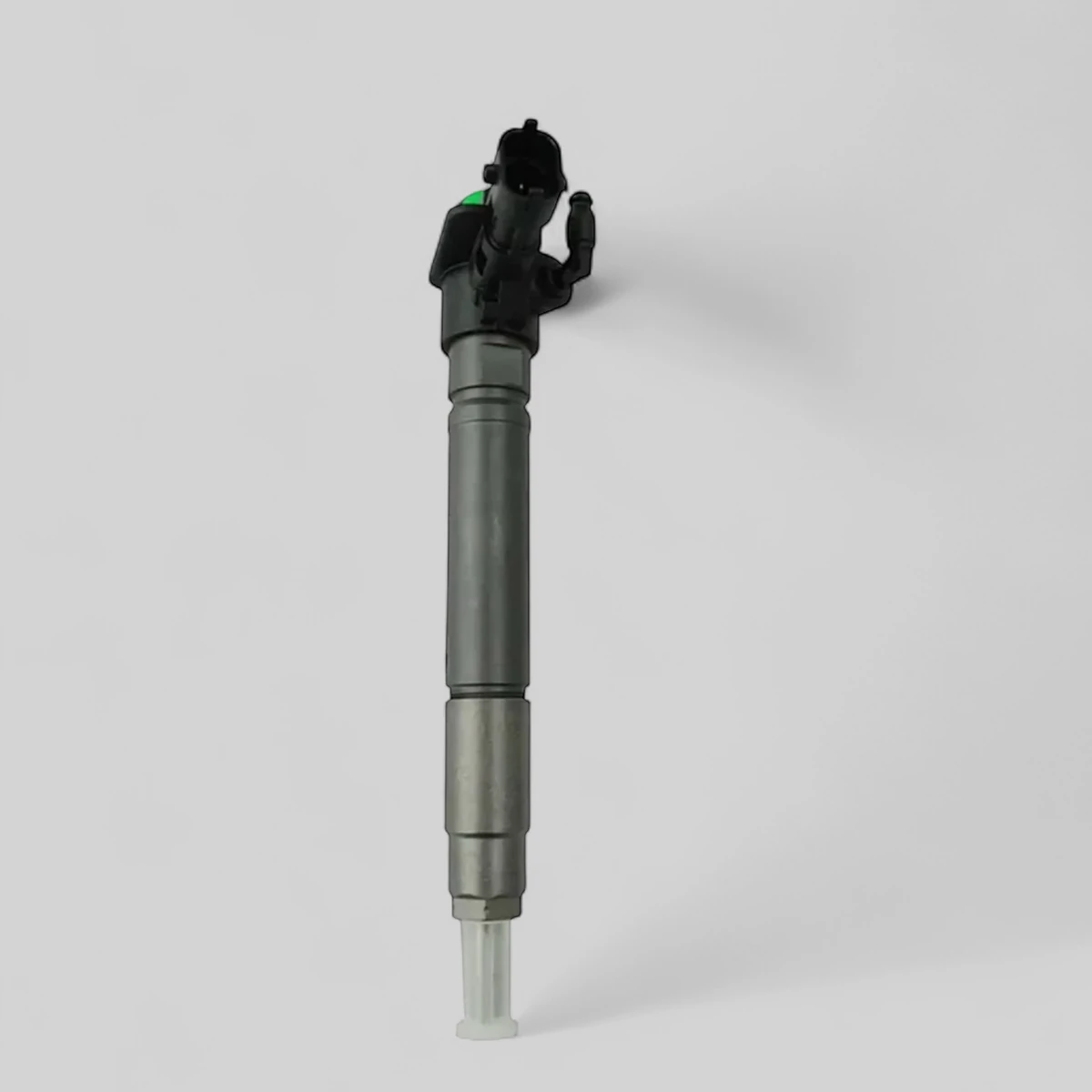 Remanufactured Bosch 0445115091 diesel injector — standing side view