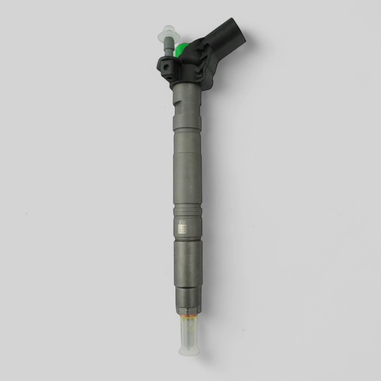 Remanufactured Bosch 0445117027 3.0 V6 TDI piezo diesel injector standing — side profile