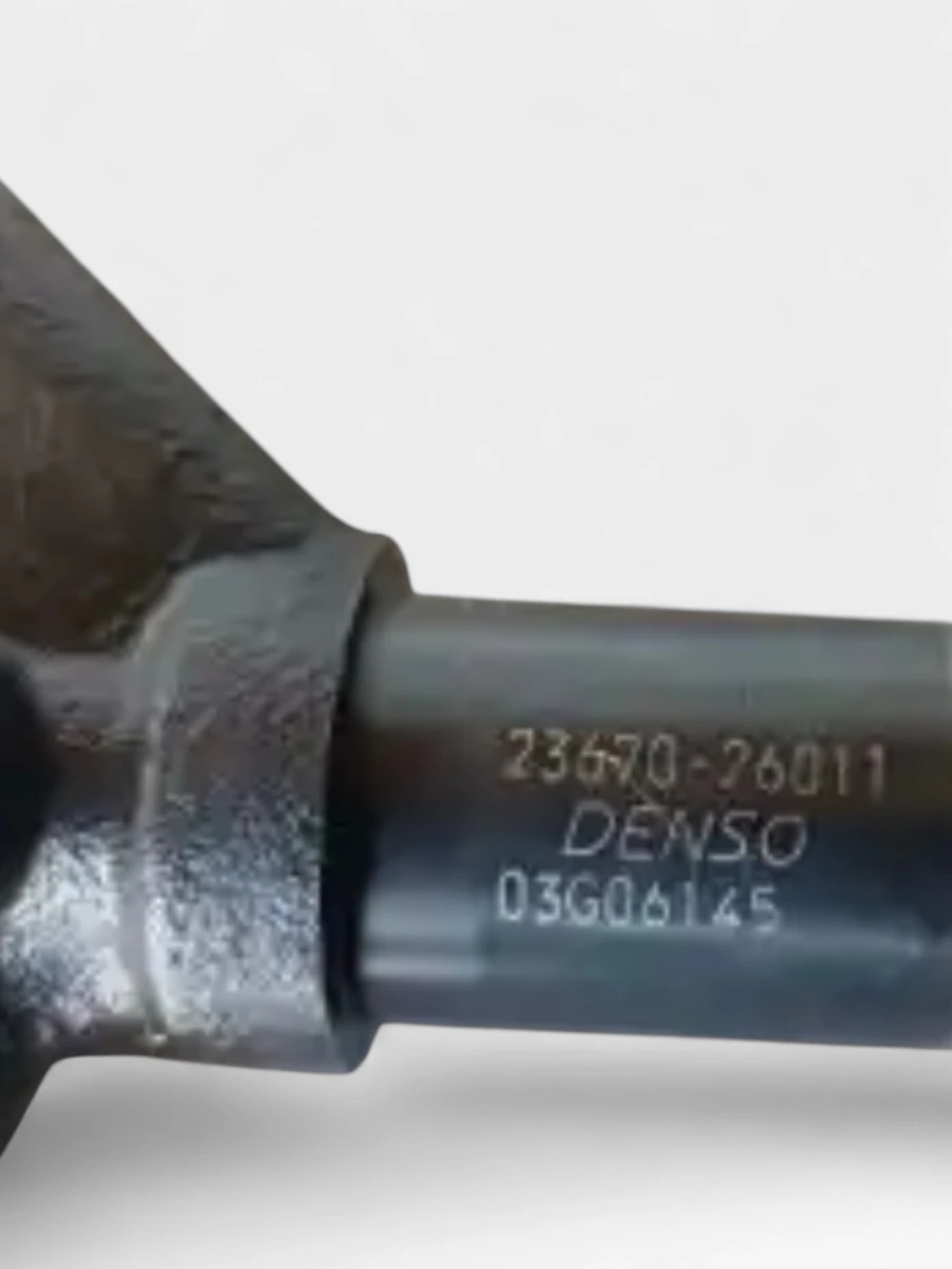 Remanufactured Denso 23670-26011 diesel injector — part number close-up
