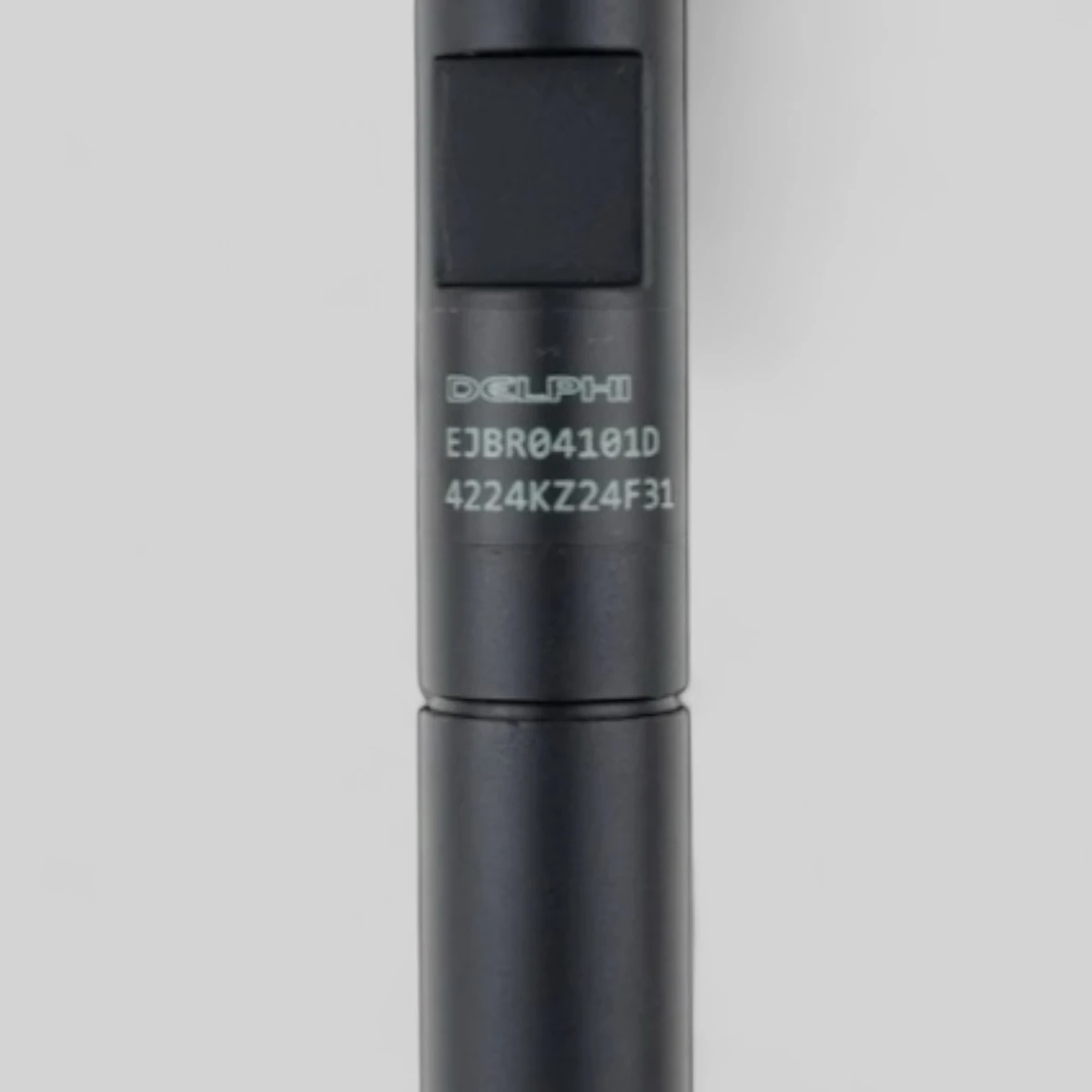 Remanufactured Delphi EJBR04101D diesel injector — part number close-up