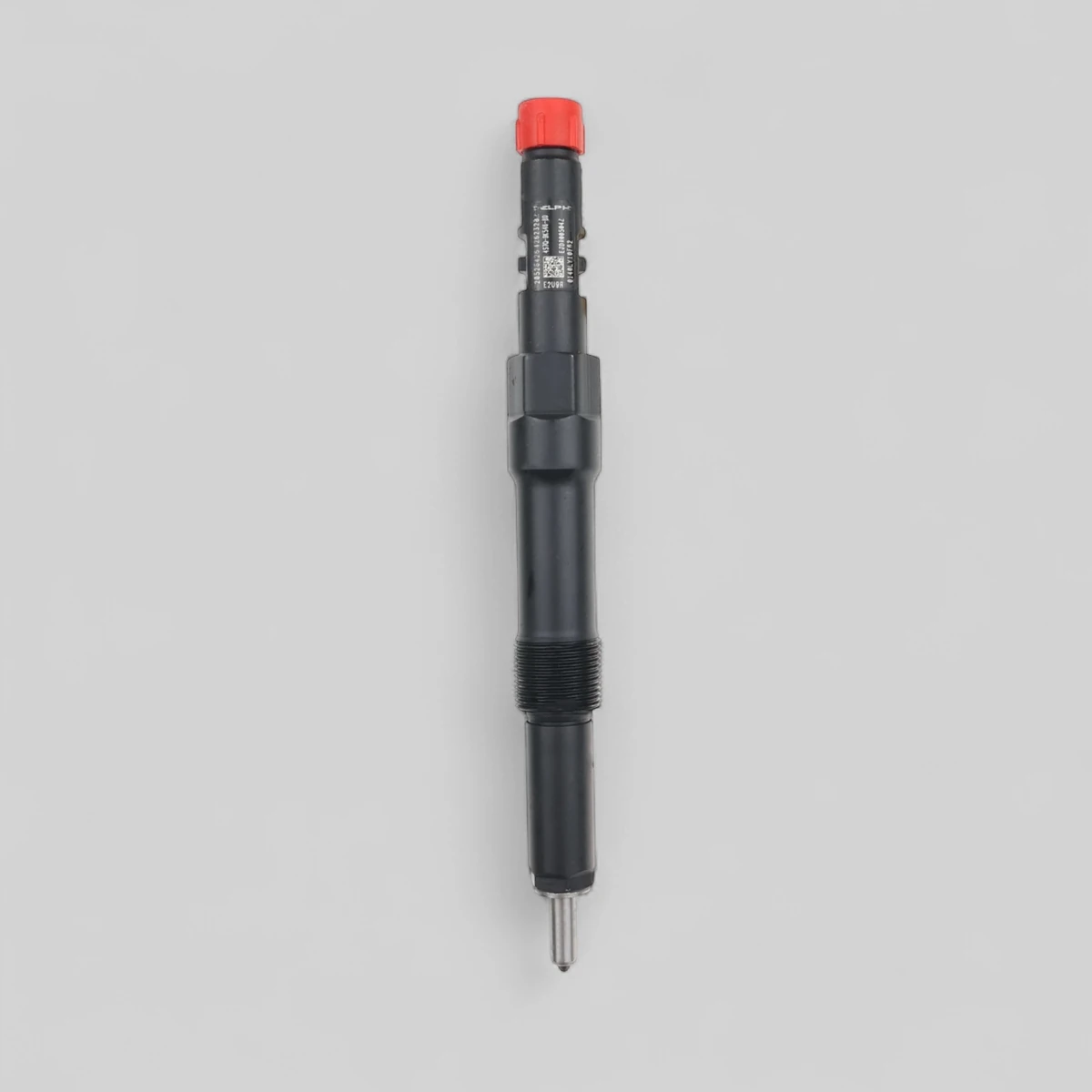 Remanufactured Delphi EJDR00504Z diesel injector — standing side view