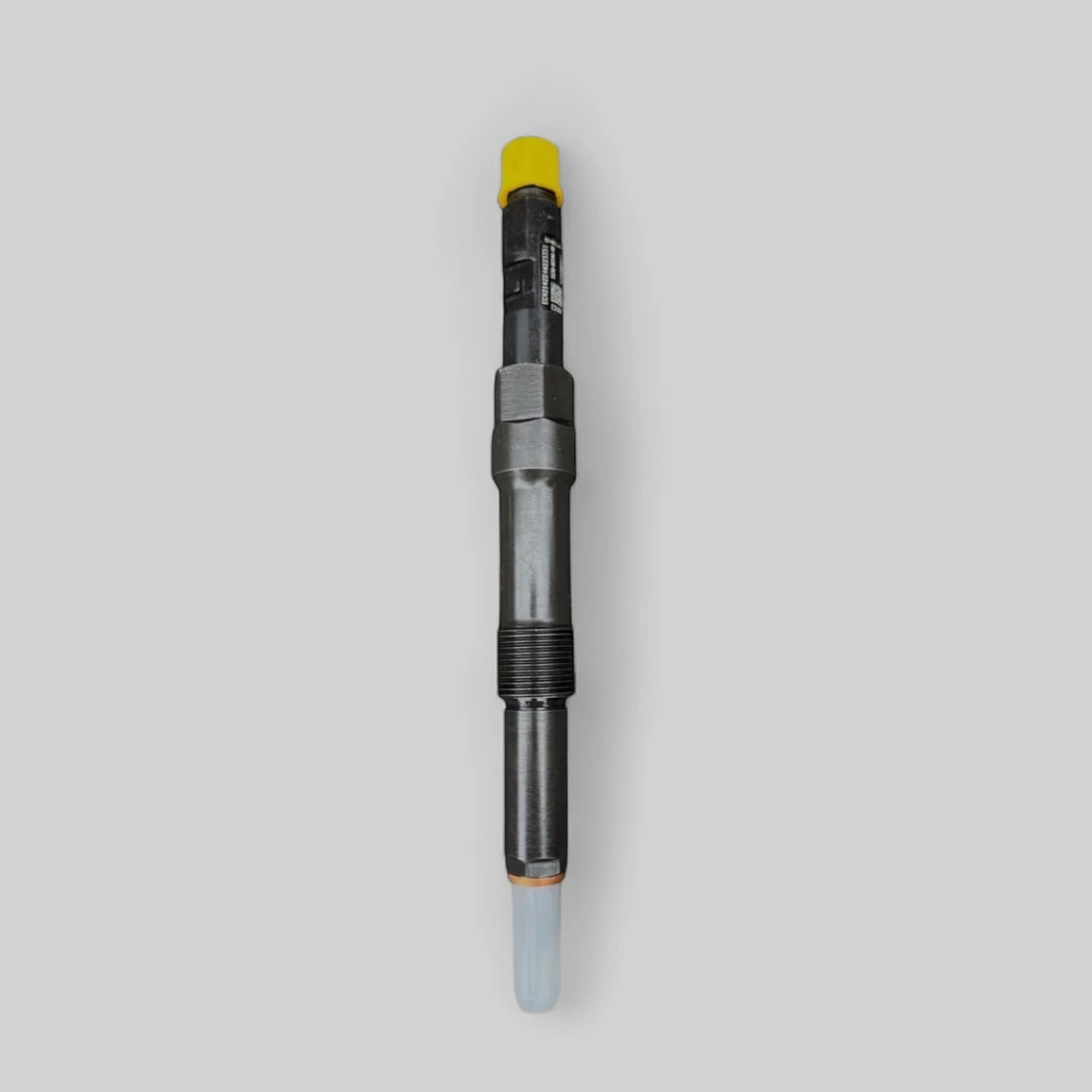Remanufactured Delphi EJDR00601D diesel injector — standing side view